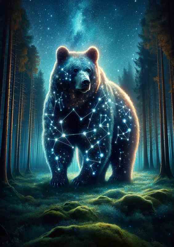 Mystical Bear Const. | Forest Metal Poster