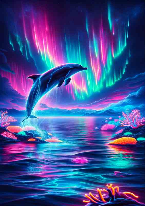 Neon Oceans Grace: Neon Dolphin Leaper (49 characters)