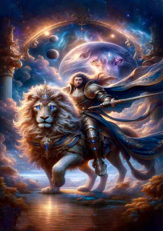 Valiant Knight Mounted on Celestial Lion | Di-Bond