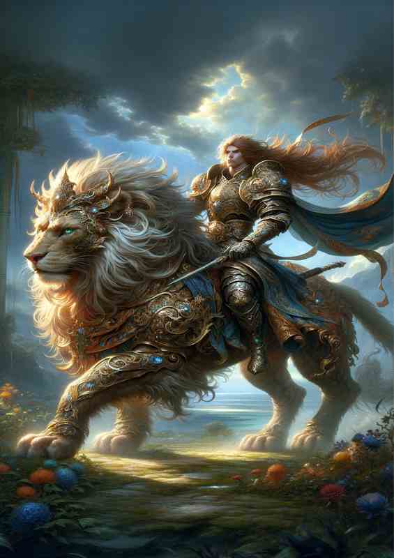 Warrior Riding Lion | Di-Bond