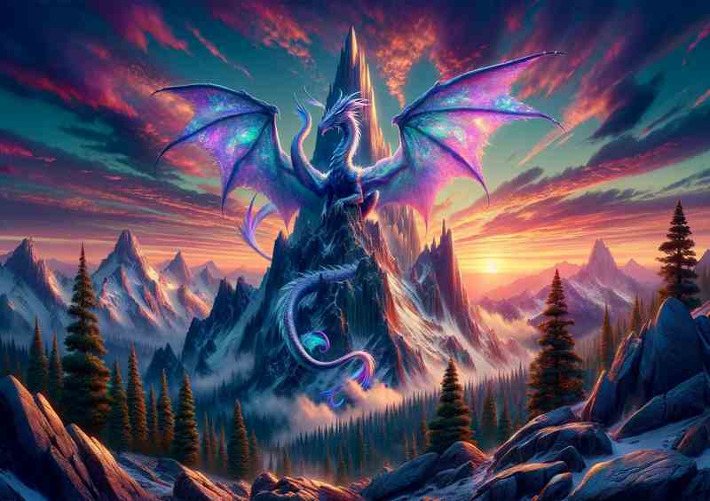 Mystical Dragons Peak with iridescent scales | Di-Bond