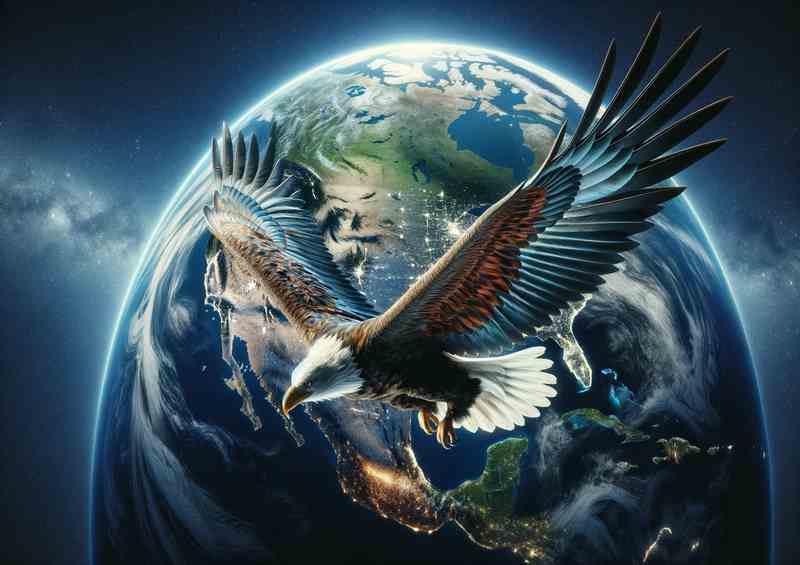 Orbital Eagle Soaring Past Earth | Canvas