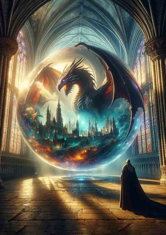 Ancient Wyrm Crystal Spheres Guardian | Metal Poster