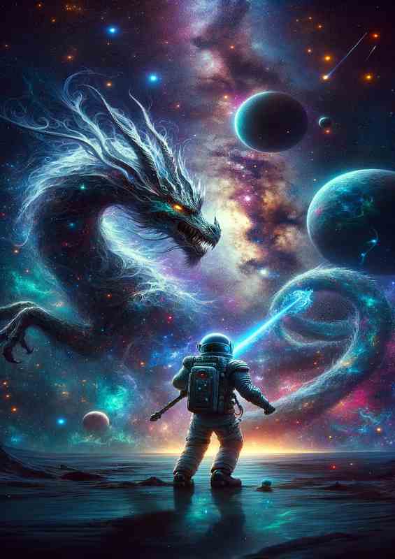 Celestial Guardian Star Dragon Astronaut | Reflective Visor | Di-Bond