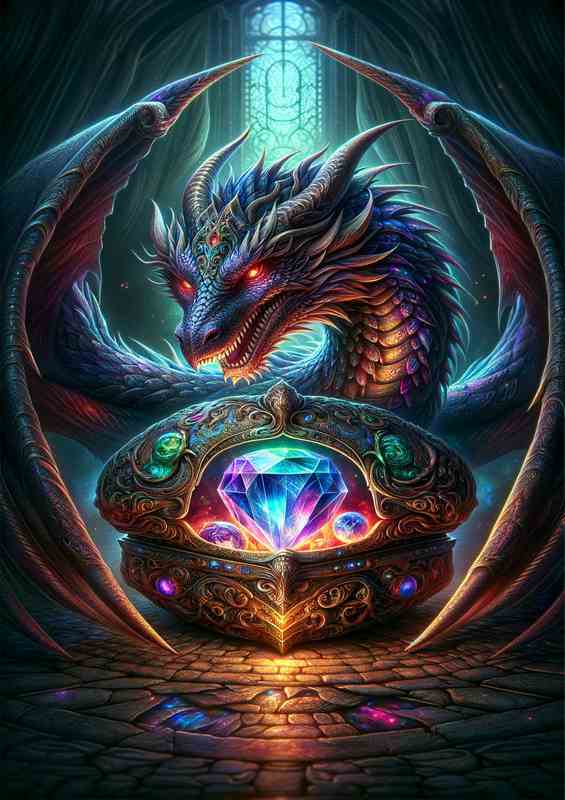 Dragon Guardian of Enchanted Gem | Canvas