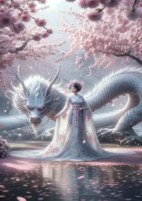 Ethereal Beauty Dragon Companion 2 Fantasy Art | Canvas
