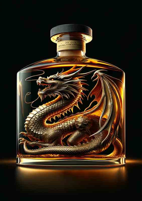 Exquisite Dragon Sculpture in Bottle | Di-Bond