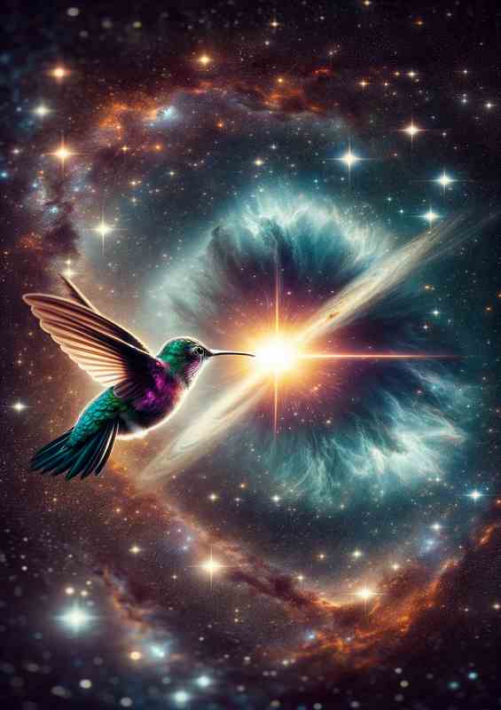 Interstellar Hummingbird Sipping from a Quasar | Di-Bond
