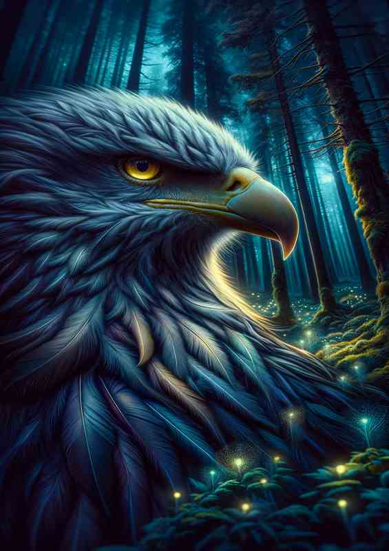 Majestic Eagle Gaze in Mystic Wilderness | Di-Bond