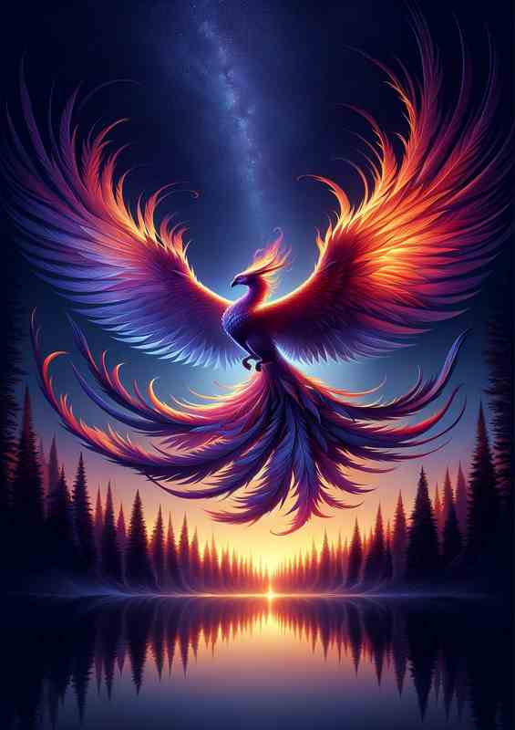 Mystic Phoenix Twilight Resurgence in mid flight | Poster