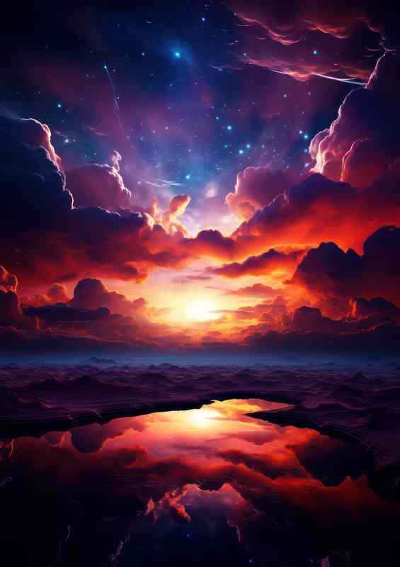 Radiant Reservoirs Lakes in Lustrous Lands | Metal Poster