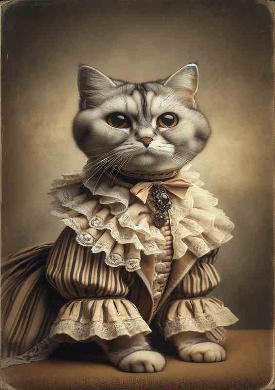 Cat in Victorian Elegance | Di-Bond