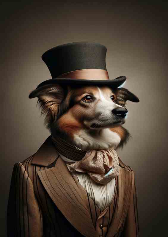 Dog Noble in Elegant Victorian Garb outfit | Di-Bond