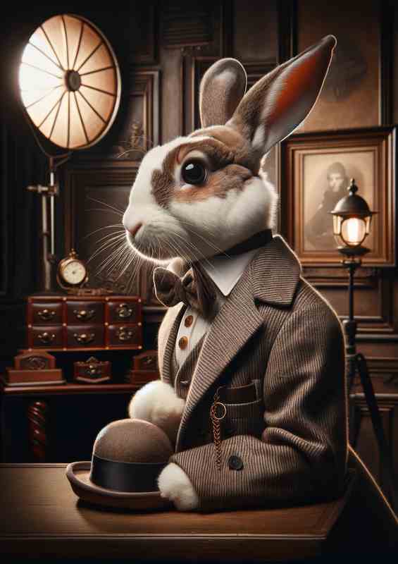 Elegant Rabbit Model in Vintage Photoshoot | Canvas