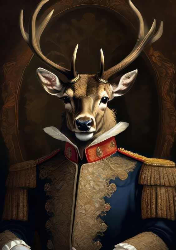 Elegant stag in Uniform in a photoshoot | Di-Bond