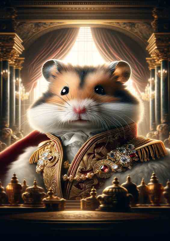 Imperial Hamster Emperor in Opulent Robes | Di-Bond