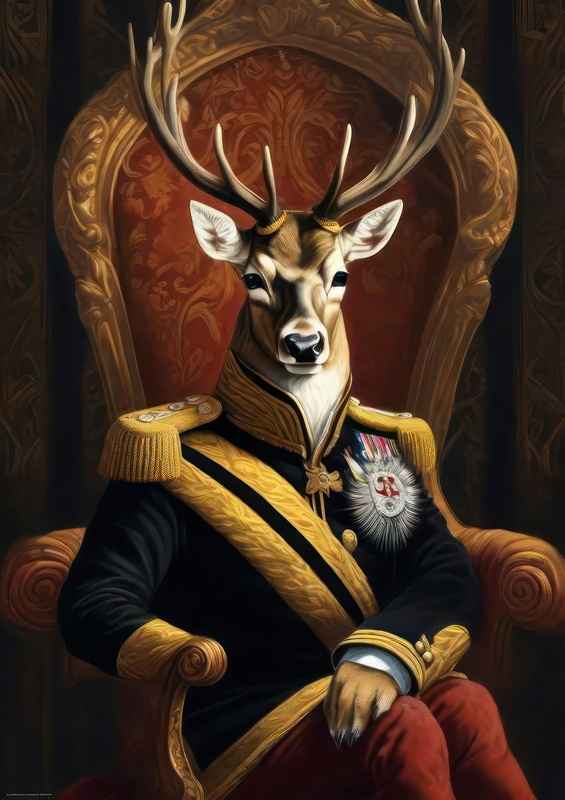 Magestic stag in his uniform looking regal | Canvas