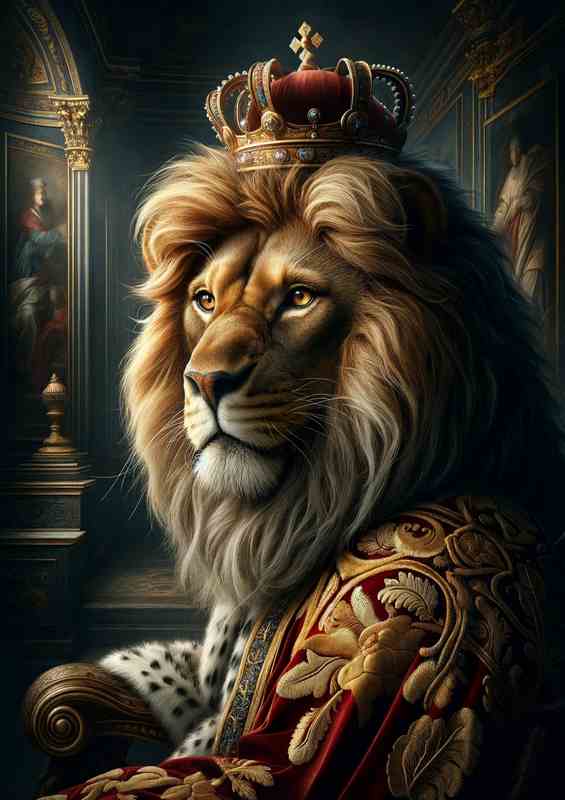 Noble Lion King in Royal Garments | Canvas