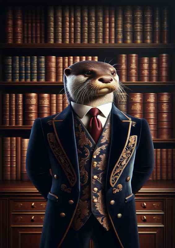 Otter Gentleman in Regal Attire | Canvas