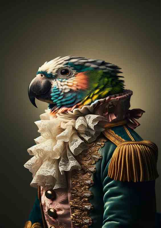 Parrot Aristocrat in Regency Period Dress | Canvas