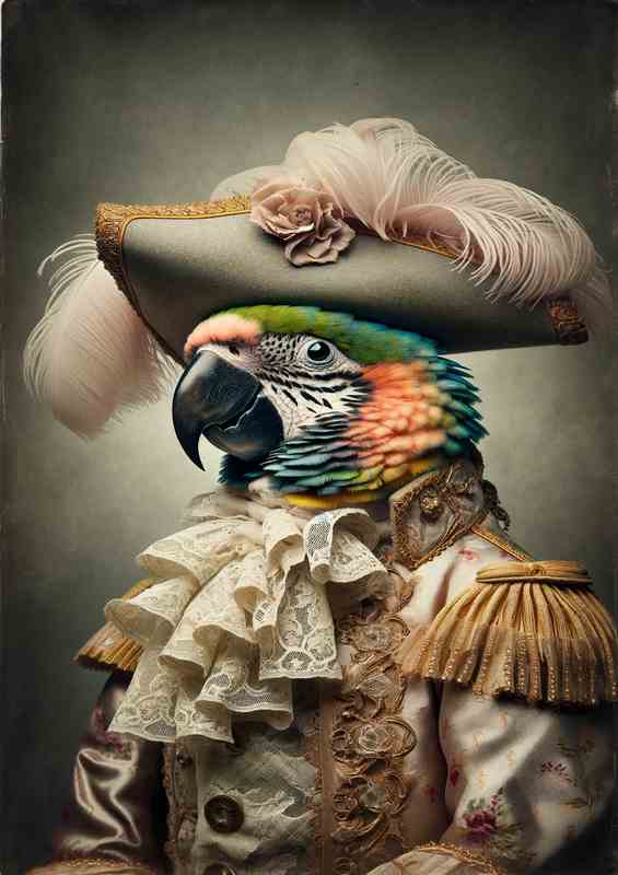 Parrot Noble in Rococo Fashion | Poster