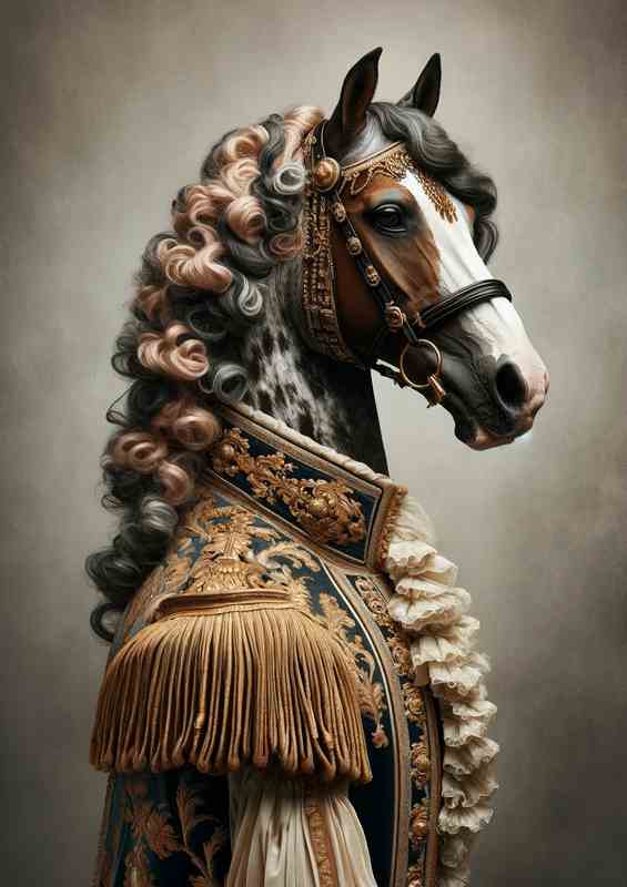Regal Horse in Baroque Outfit | Poster