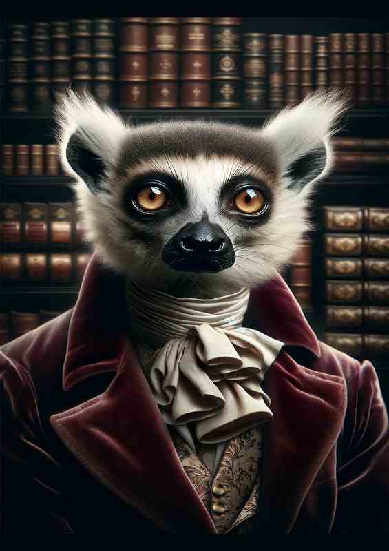 Sophisticated Lemur Lord in Cravat | Canvas