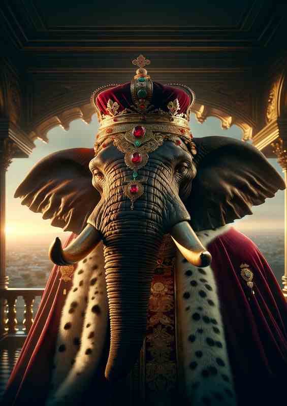 Sovereign Elephant Monarch in Coronation Cape | Poster
