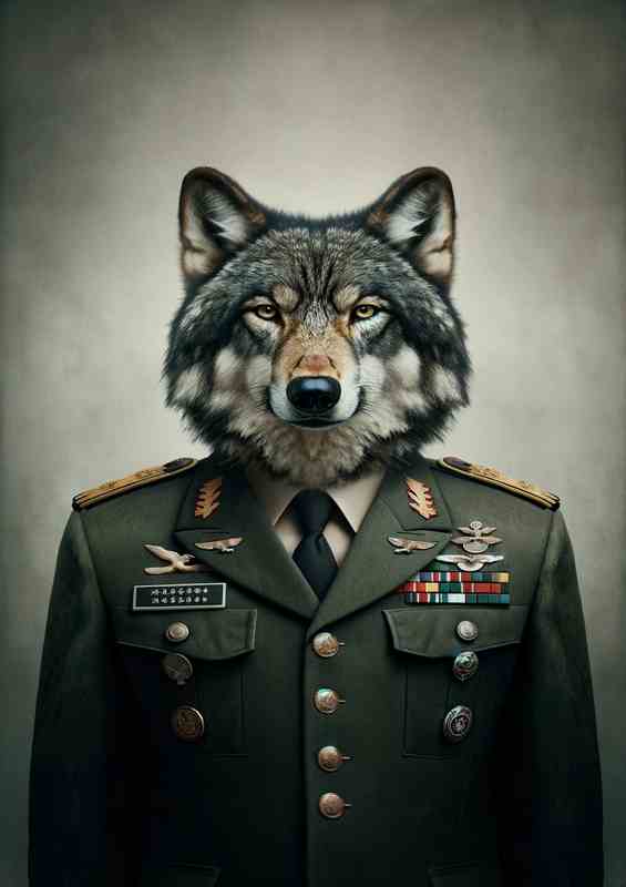 Wolf General in Army Uniform | Poster