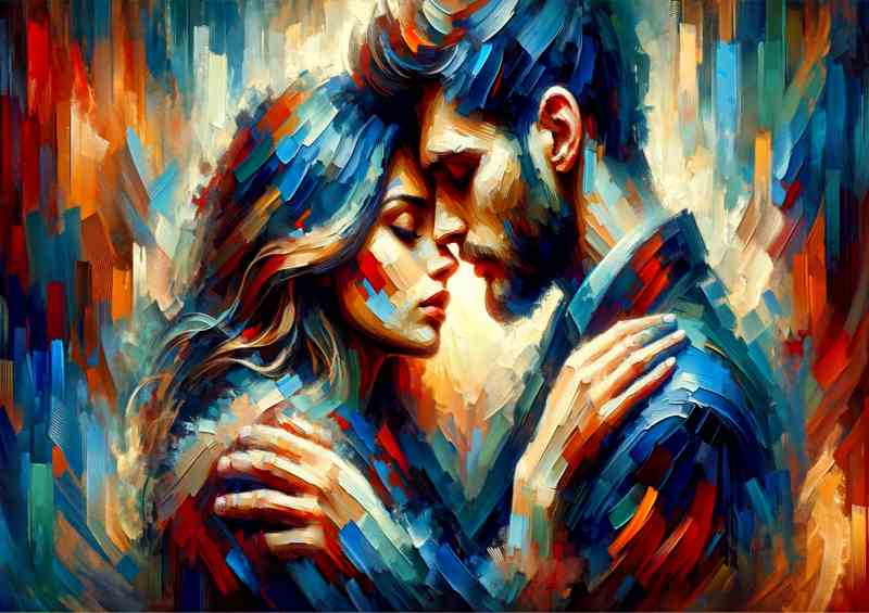 Couple Embrace Abstract Art of falling in love | Di-Bond