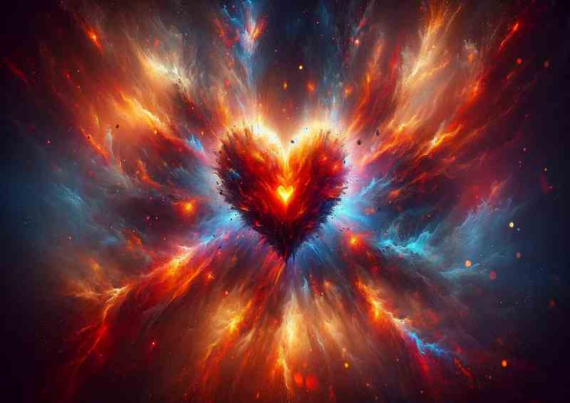 Emotion Abstract Artistic Fiery Display | Poster