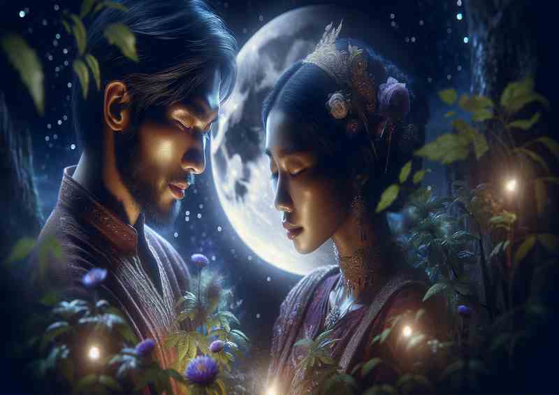 Enchanted Forest Moonlight Lovers Close Up | Di-Bond