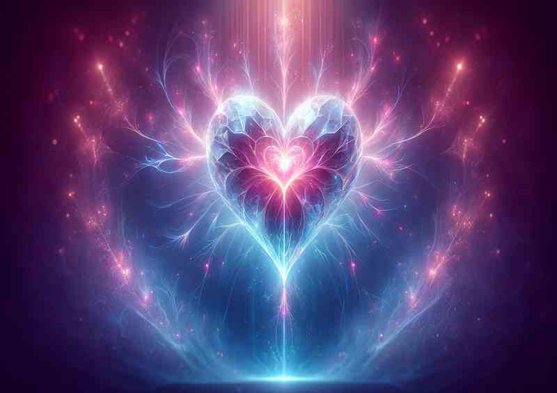 Ethereal Love Heart Glowing Romance Art | Metal Poster