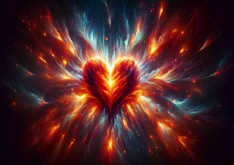 Heartfelt Emotion Abstract Artistic Fiery Display | Poster