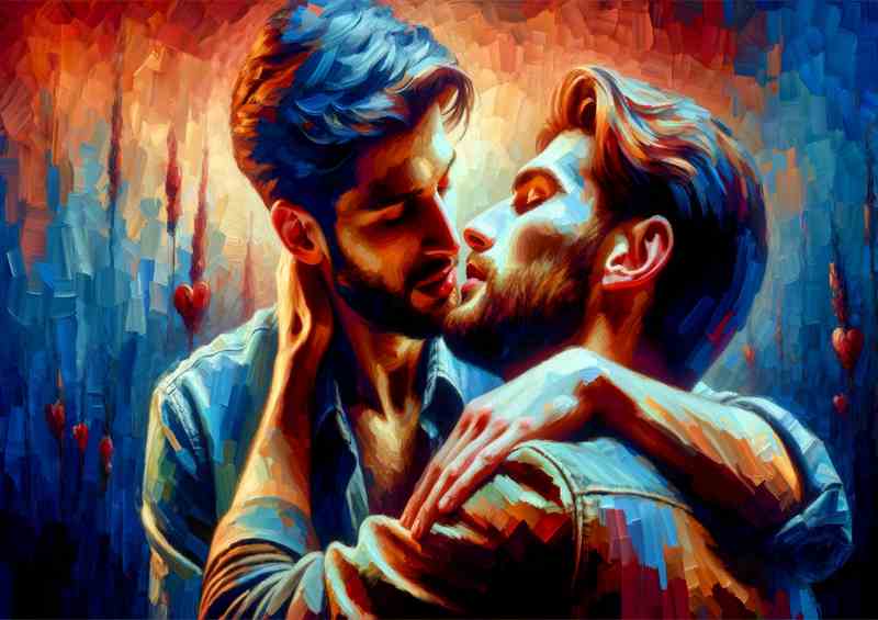 Male Couple Love Artistic nearly kissing | Canvas