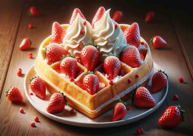 Romance Strawberry Waffle Delight | Poster