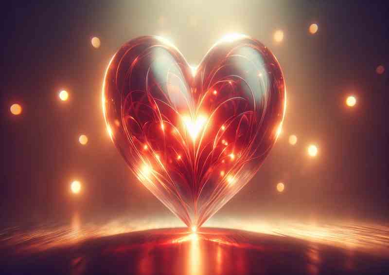 Romantic Ambiance Love Heart Glowing Warmth | Metal Poster