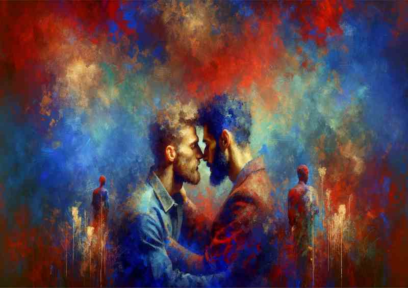 Romantic Male Couple Love Artistic Representation | Di-Bond