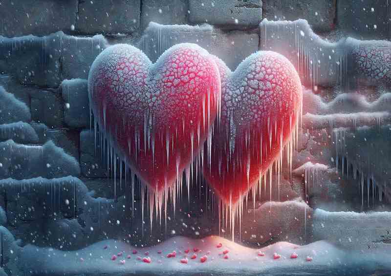 Winter Love Frosted Hearts Chilly Artwork | Di-Bond