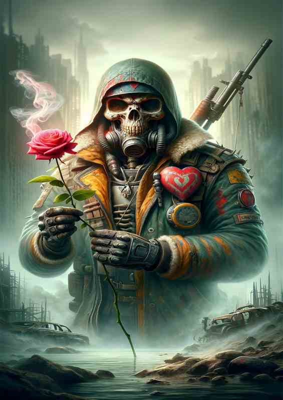 Apocalyptic Romantic Skull Warrior Art | Di-Bond
