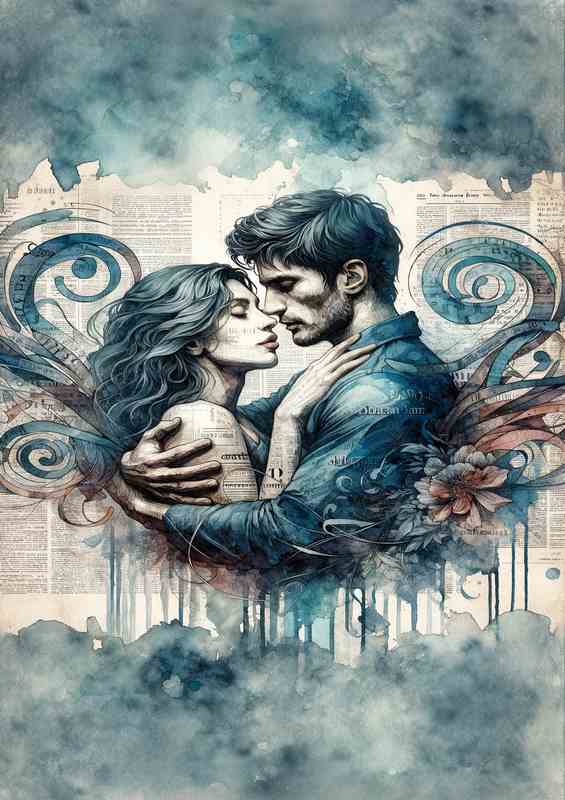 Embrace Watercolor Newspaper Background | Di-Bond