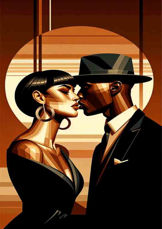 Man and a Woman in an intimate moment nearly kissing | Di-Bond