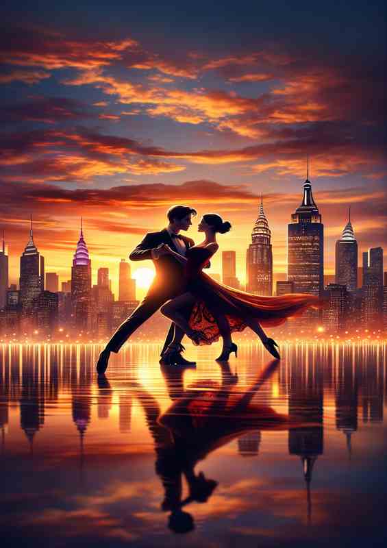 Sunset Dance Romance Cityscape music of love | Di-Bond