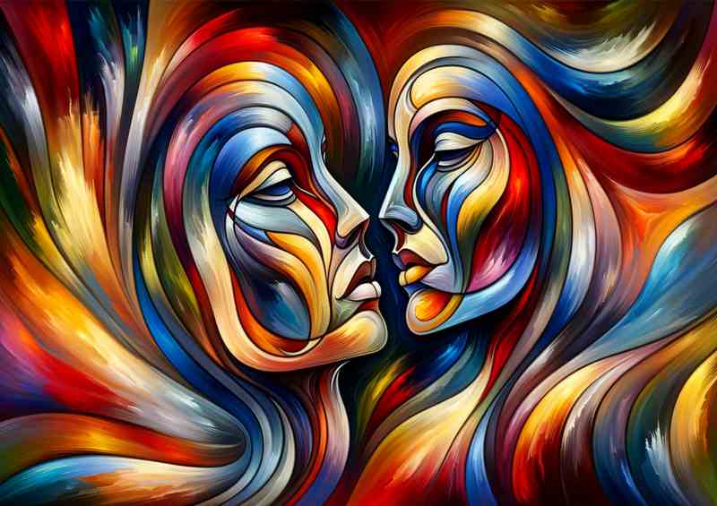 Abstract Faces Artistic Expression Painting | Canvas