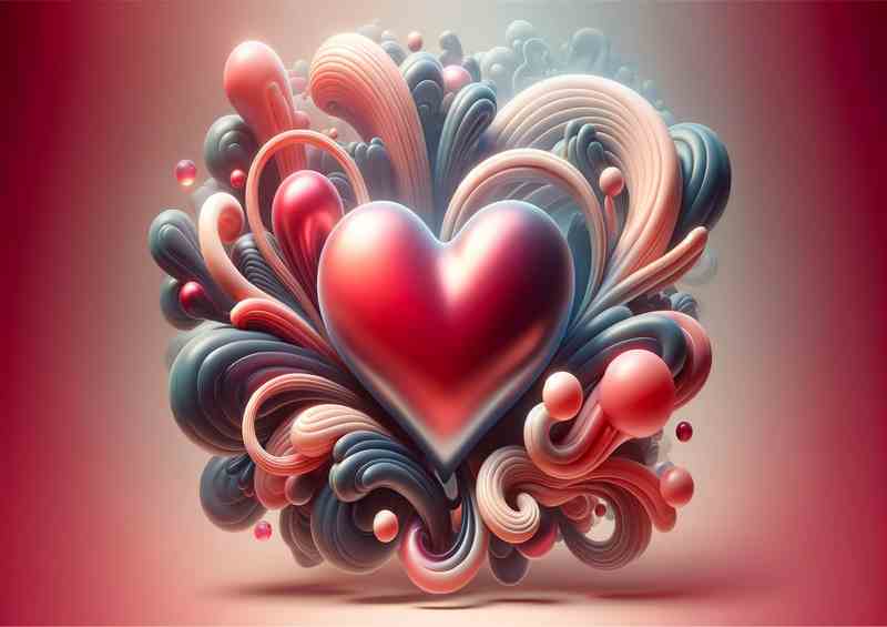 Abstract Love Heart Organic Forms | Poster