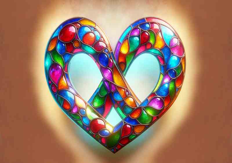 Colorful Glass Infinity Heart Vibrant Symbol Artwork | Poster