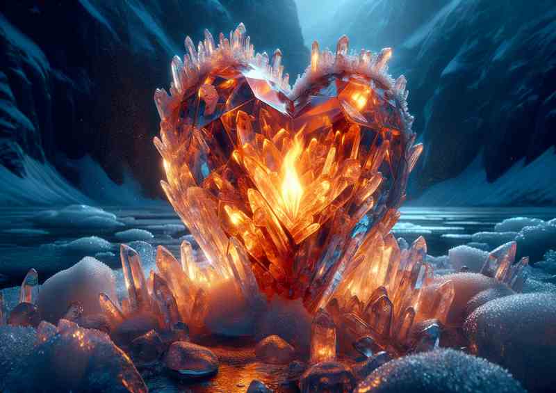 Embrace Warm Heart Crystal Ice romance and love hearts | Di-Bond