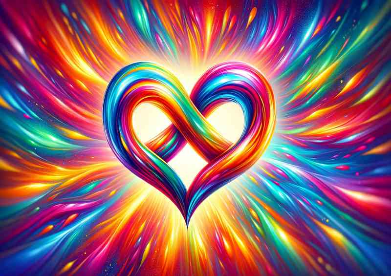 Eternal Love Rainbow Heart Canvas Design