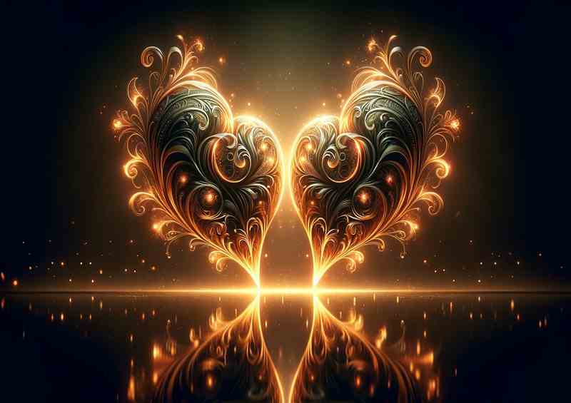 Flames Eternal Love Heart Illustration | Di-Bond