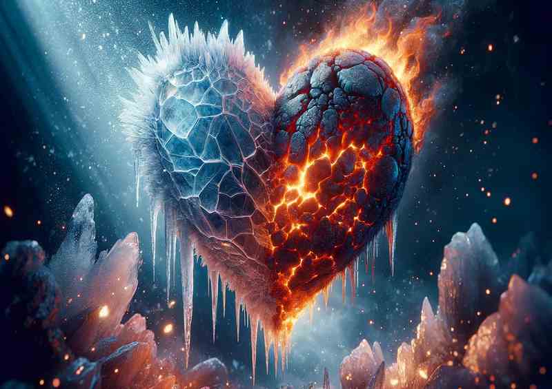 Fragile Heart Ice and Fire Fusion featuring a heart | Di-Bond